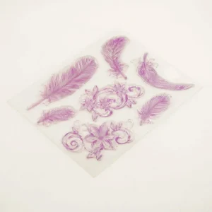 feathers flowers clear silicone stamps 7