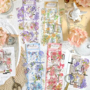 Floating Flower Shadow Series Long Strip Floral Stickers