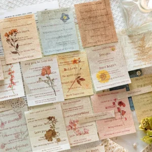 Floral Artistic English Text Strip Scrapbook Paper Book