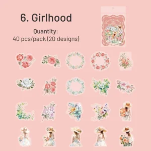 floral clear transparent stickers window coffee 14