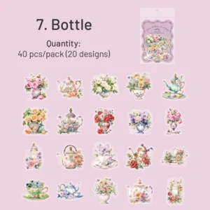 floral clear transparent stickers window coffee 15