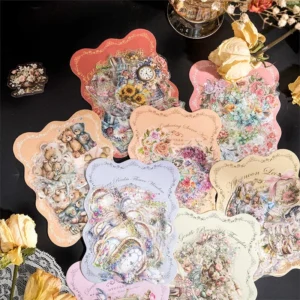 floral clear transparent stickers window coffee 2