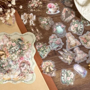 floral clear transparent stickers window coffee 4