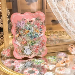 floral clear transparent stickers window coffee 8