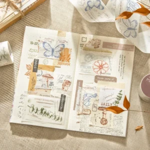 floral collage washi tape tulips butterfly 2