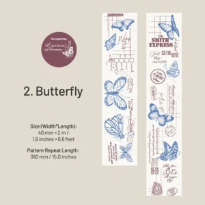 floral collage washi tape tulips butterfly 9