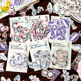Floral Number Washi Stickers