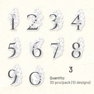floral number washi stickers 13