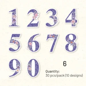 floral number washi stickers 16