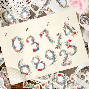 floral number washi stickers 3
