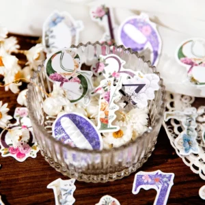 floral number washi stickers 5