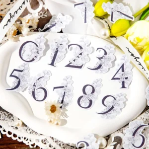 floral number washi stickers 6