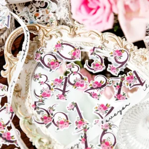 floral number washi stickers 9