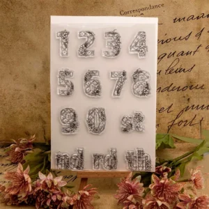 Floral Numbers and Letters Silicone Stamp