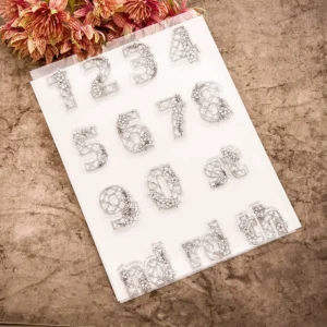 floral numbers and letters silicone stamp 3