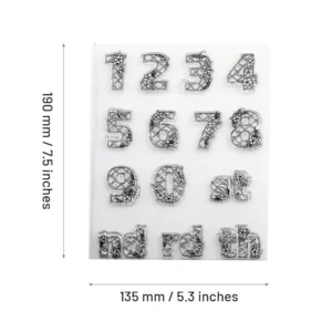 floral numbers and letters silicone stamp 4