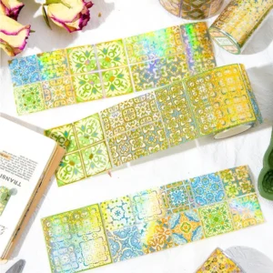 Floral Tile Pattern Collection Decorative Clear Transparent Tape