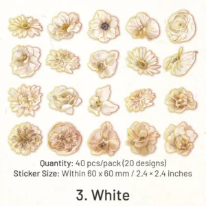 flower and butterfly gold foil clear 10