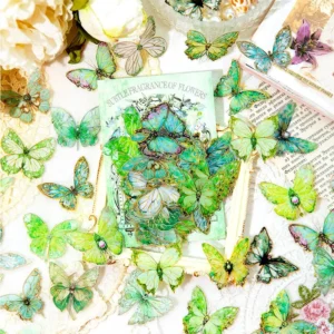 flower and butterfly gold foil clear 2