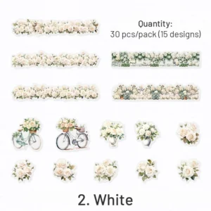 flower and fence clear transparent stickers 10