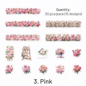 flower and fence clear transparent stickers 11