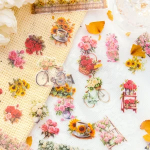 flower and fence clear transparent stickers 4