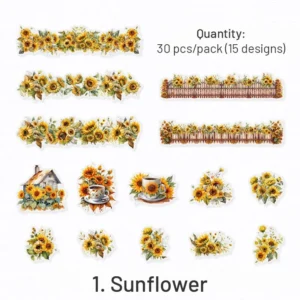 flower and fence clear transparent stickers 9