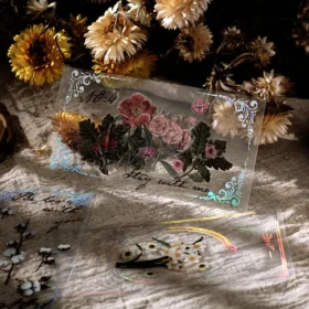 Flower and Plant Clear Transparent Clear Stickers - Rose, Sunflower, Peach Blossom