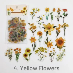 flower and plant clear transparent stickers 10