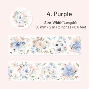 flower botanical clear transparent decorative tape 12