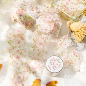 flower botanical clear transparent decorative tape 2