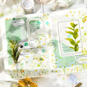 flower botanical clear transparent decorative tape 3