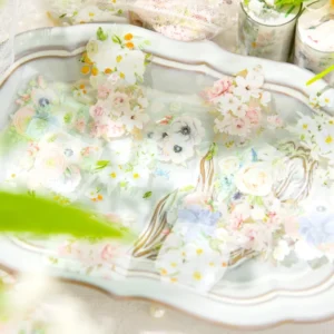 flower botanical clear transparent decorative tape 4