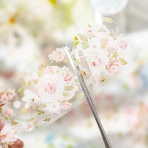flower botanical clear transparent decorative tape 6
