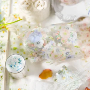 flower botanical clear transparent decorative tape 7