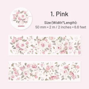 flower botanical clear transparent decorative tape 9