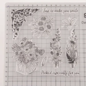 Flower Clear Silicone Stamp - detail view | clear stamp