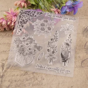Flower Clear Silicone Stamp - lifestyle photo | clear stamp