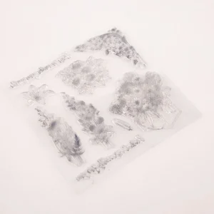 Flower Clear Silicone Stamp - back view | clear stamp