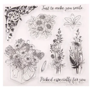 Flower Clear Silicone Stamp - pattern detail | clear stamp