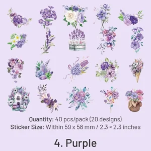 flower clear transparent decorative stickers 12