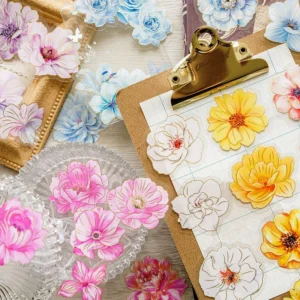 Flower Clear Transparent Holographic Hot Stamping Stickers