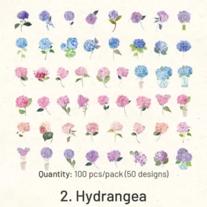 flower clear transparent stickers rose hydrangea 10