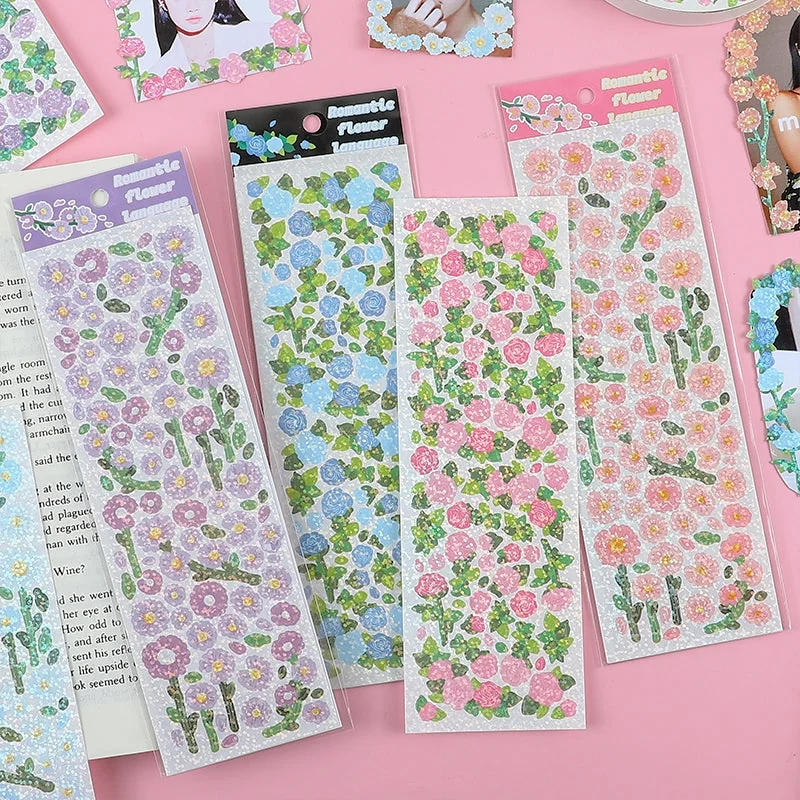 flower-holographic-clear-transparent-stickers-4 flower holographic clear transparent stickers 4
