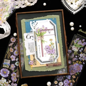 flower hot stamping clear transparent sticker 2