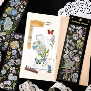 flower hot stamping clear transparent sticker 3