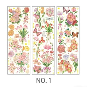 flower hot stamping clear transparent sticker 6
