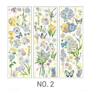 flower hot stamping clear transparent sticker 7