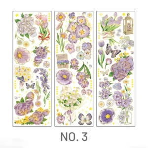 flower hot stamping clear transparent sticker 8