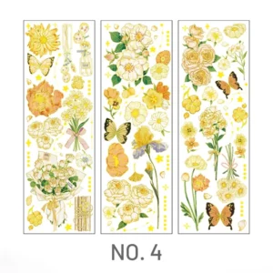 flower hot stamping clear transparent sticker 9